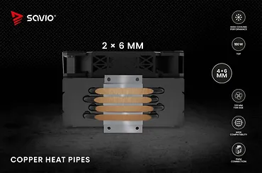 Savio Chłodzenie procesora CPU Vortex X2 Black