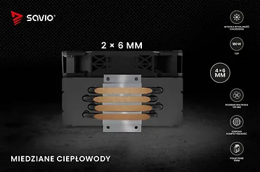Savio Chłodzenie procesora CPU Vortex X2 Black