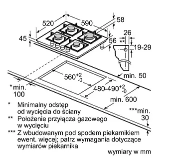 Bosch Płyta gazowa szklana PPP6A2I40