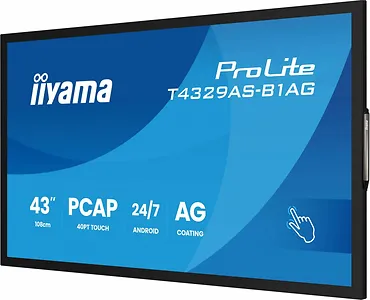 IIYAMA Monitor 43 cale T4329AS-B1AG VA,4K,HDMIx2,USB-C,RJ45,2x10W,WiFi,     Android 14, Signal FailOver, Whiteboard, iiSignage (CMS), iiControl (DMS),   iiS