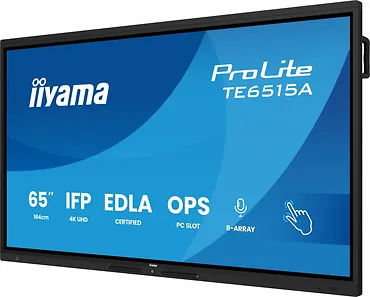 IIYAMA Monitor 65 cali TE6515A-B1AG IPS,4K,40pkt,550cd,DeepContrast-IR+,    HDMI x2,DP,USB-C, 2 x 20W, OPS Slot x1, 5xUSB, 2xRJ45,8-Array,EDLA, WiFi,PiP, iiW