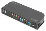 Digitus Przełącznik KVM 2 portowy, 2x HDMI IN, 1x HDMI OUT, 2x USB A, 1x Audio, 4K x 2K 60Hz, IN&OUT