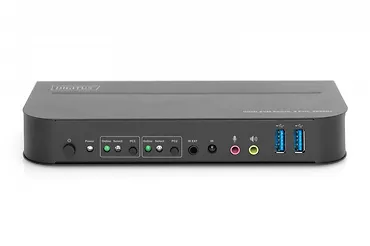 Digitus Przełącznik KVM 2 portowy, 2x HDMI IN, 1x HDMI OUT, 2x USB A, 1x Audio, 4K x 2K 60Hz, IN&OUT