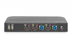 Digitus Przełącznik KVM 2 portowy, 2x HDMI IN, 1x HDMI OUT, 2x USB A, 1x Audio, 4K x 2K 60Hz, IN&OUT