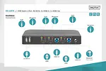 Digitus Przełącznik KVM 2 portowy, 2x HDMI IN, 1x HDMI OUT, 2x USB A, 1x Audio, 4K x 2K 60Hz, IN&OUT