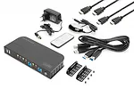 Digitus Przełącznik KVM 2 portowy, 2x HDMI IN, 1x HDMI OUT, 2x USB A, 1x Audio, 4K x 2K 60Hz, IN&OUT