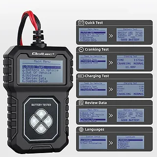 Qoltec Cyfrowy Tester akumulatora z LCD | 12V | AGM | GEL | STD | 30-   220Ah