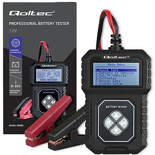 Qoltec Cyfrowy Tester akumulatora z LCD | 12V | AGM | GEL | STD | 30-   220Ah