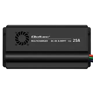Qoltec Automatyczna Ładowarka DC-DC 12V z regulatorem MPPT | 25A |      LiFePO4 AGM GEL STD