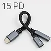 Qoltec Adapter USB-C 2w1 | USB-C | Jack 3.5mm | PD 15W | 10cm
