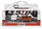 Daffi Zestaw Fiat 126p + przyczepa Niewiad&oacute;w kr&oacute;tka, brązowy