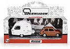 Daffi Zestaw Fiat 126p + przyczepa Niewiad&oacute;w kemping, brązowy