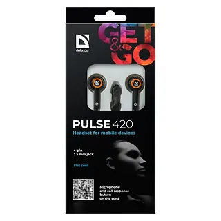 Defender Słuchawki douszne z mikrofonem PULSE 420 Czarno-pomarańczowe