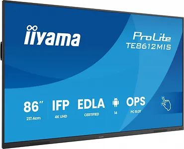 IIYAMA Monitor 86 cali TE8612MIS-B4AG  40pkt,IPS,4K,24/7,7H,                ANDROID 14, RK3576, 8/128GB, EDLA, Essential