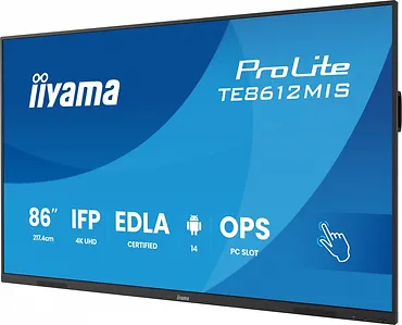 IIYAMA Monitor 86 cali TE8612MIS-B4AG  40pkt,IPS,4K,24/7,7H,                ANDROID 14, RK3576, 8/128GB, EDLA, Essential