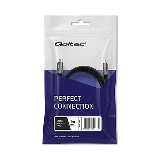 Qoltec Kabel USB4 Ultra-Fast | USB-C PD 240W | Thunderbolt 3/4 | 4K |   40Gb/s | 1m | Czarny