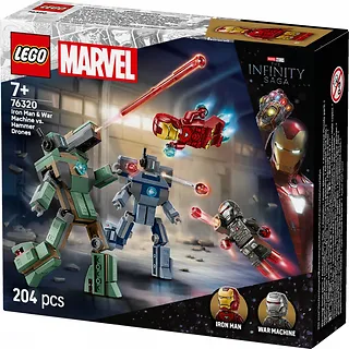 LEGO Klocki Super Heroes 76320 Iron Man i War Machine kontra drony Hammera