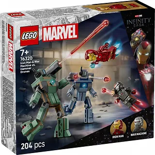 LEGO Klocki Super Heroes 76320 Iron Man i War Machine kontra drony Hammera