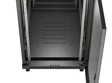 Lanberg Szafa instalacyjna rack stojąca 19" 22U 600x1000 czarna drzwi    perforowane ( flat pack)