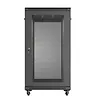 Lanberg Szafa instalacyjna rack stojąca 19" 22U 600x1000 czarna drzwi    perforowane ( flat pack)