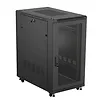 Lanberg Szafa instalacyjna rack stojąca 19" 22U 600x1000 czarna drzwi    perforowane ( flat pack)