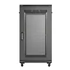 Lanberg Szafa instalacyjna rack stojąca 19" 22U 600x1000 czarna drzwi    perforowane ( flat pack)