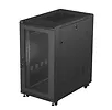 Lanberg Szafa instalacyjna rack stojąca 19" 22U 600x1000 czarna drzwi    perforowane ( flat pack)