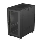 Lanberg Szafa instalacyjna rack stojąca 19" 22U 600x1000 czarna drzwi    perforowane ( flat pack)
