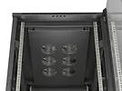Lanberg Szafa instalacyjna rack stojąca 19" 22U 600x1000 czarna drzwi   przeszkolne ( flat pack)