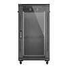 Lanberg Szafa instalacyjna rack stojąca 19" 22U 600x1000 czarna drzwi   przeszkolne ( flat pack)