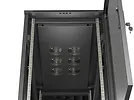 Lanberg Szafa instalacyjna rack stojąca 19" 22U 600x1200 czarna drzwi   perforowane (flat pack)