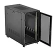 Lanberg Szafa instalacyjna rack stojąca 19" 22U 600x1200 czarna drzwi   perforowane (flat pack)