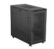 Lanberg Szafa instalacyjna rack stojąca 19" 22U 600x1200 czarna drzwi   perforowane (flat pack)