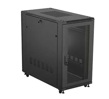 Lanberg Szafa instalacyjna rack stojąca 19" 22U 600x1200 czarna drzwi   perforowane (flat pack)