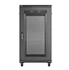 Lanberg Szafa instalacyjna rack stojąca 19" 22U 600x1200 czarna drzwi   perforowane (flat pack)