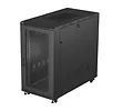 Lanberg Szafa instalacyjna rack stojąca 19" 22U 600x1200 czarna drzwi   perforowane (flat pack)