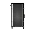 Lanberg Szafa instalacyjna rack stojąca 19" 22U 600x1200 czarna drzwi   przeszklone (flat pack)