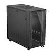 Lanberg Szafa instalacyjna rack stojąca 19" 22U 600x1200 czarna drzwi   przeszklone (flat pack)