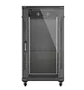 Lanberg Szafa instalacyjna rack stojąca 19" 22U 600x1200 czarna drzwi   przeszklone (flat pack)