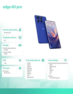 Motorola Smartfon edge 60 pro 12/512GB  Dazzling Blue
