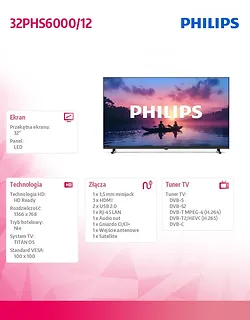 Philips Telewizor LED 32 cale 32PHS6000/12