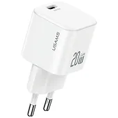 USAMS Ładowarka sieciowa 20W 1xUSB-C + kabel USB-C Biała