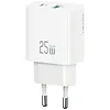 USAMS Ładowarka sieciowa 25W 1xUSB-A 1xUSB-A fast charging Biała
