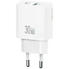 USAMS Ładowarka sieciowa 30W 1xUSB-C 1xUSB-A Fast charging Biała