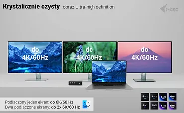 i-tec Stacja dokującaThunderbolt5 Quattro Display Docking Station 5x USB 2.5 GLan Power Delivery 140W