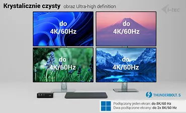 i-tec Stacja dokującaThunderbolt5 Quattro Display Docking Station 5x USB 2.5 GLan Power Delivery 140W