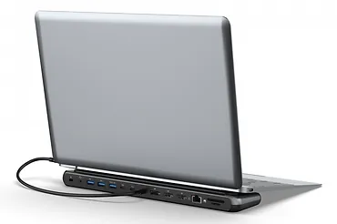 Digitus Stacja dokująca USB-C 12 portowa, max. 8K/30Hz z HDR, HDMI, DP, max. 3 monitory (MST), USB-C 3.2 Gen2, Gigabit Ethernet, SD/Micro SD, PD 100W