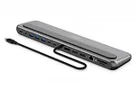 Digitus Stacja dokująca USB-C 12 portowa, max. 8K/30Hz z HDR, HDMI, DP, max. 3 monitory (MST), USB-C 3.2 Gen2, Gigabit Ethernet, SD/Micro SD, PD 100W