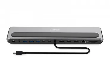 Digitus Stacja dokująca USB-C 12 portowa, max. 8K/30Hz z HDR, HDMI, DP, max. 3 monitory (MST), USB-C 3.2 Gen2, Gigabit Ethernet, SD/Micro SD, PD 100W