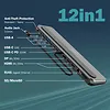 Digitus Stacja dokująca USB-C 12 portowa, max. 8K/30Hz z HDR, HDMI, DP, max. 3 monitory (MST), USB-C 3.2 Gen2, Gigabit Ethernet, SD/Micro SD, PD 100W